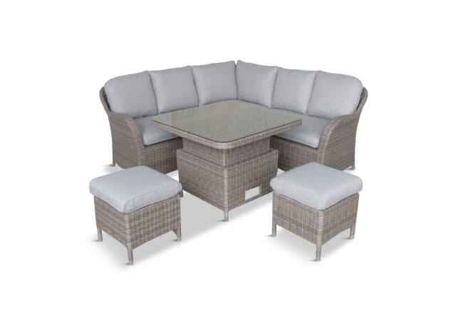 Image of LG Monte Carlo Sand Compact Dining Modular Set with Adjustable Table