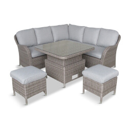Small Image of LG Monte Carlo Sand Compact Dining Modular Set with Adjustable Table