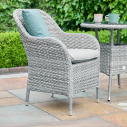 Extra image of LG Monte Carlo Stone 6 Seat Dining Set with Weave Lazy Susan and 3m Parasol