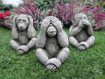 Image of Three Monkeys Stone Garden Ornaments