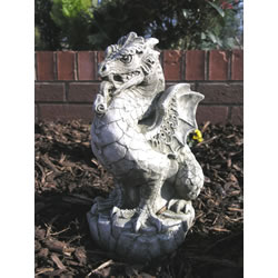 Small Image of Scaly Dragon Stone Garden Ornament Statue