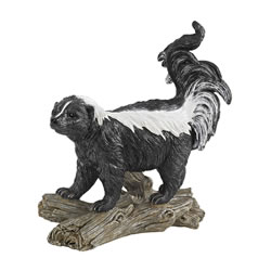 Small Image of Stinky the Striped Skunk Resin Garden Ornament by Design Toscano