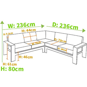 Sofa dimensions image