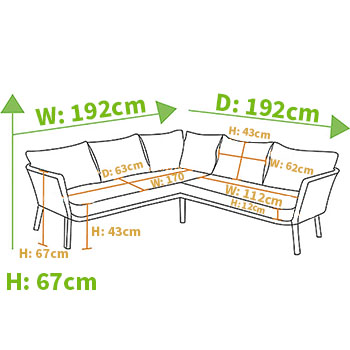Sofa dimensions image