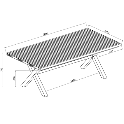 Eden 6 DIning Table dimensions image