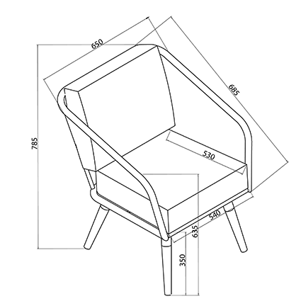 Eden Bistro Chair dimensions image
