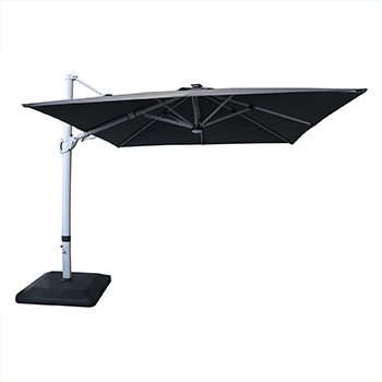 Image of Hartman Caribbean Square Cantilever Parasol with Solar Powered Lights - Dark Grey