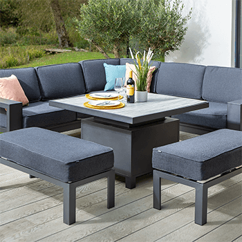 Image of Hartman Titan Square Corner Sofa Set with Adjustable Table in Carbon/Nebula