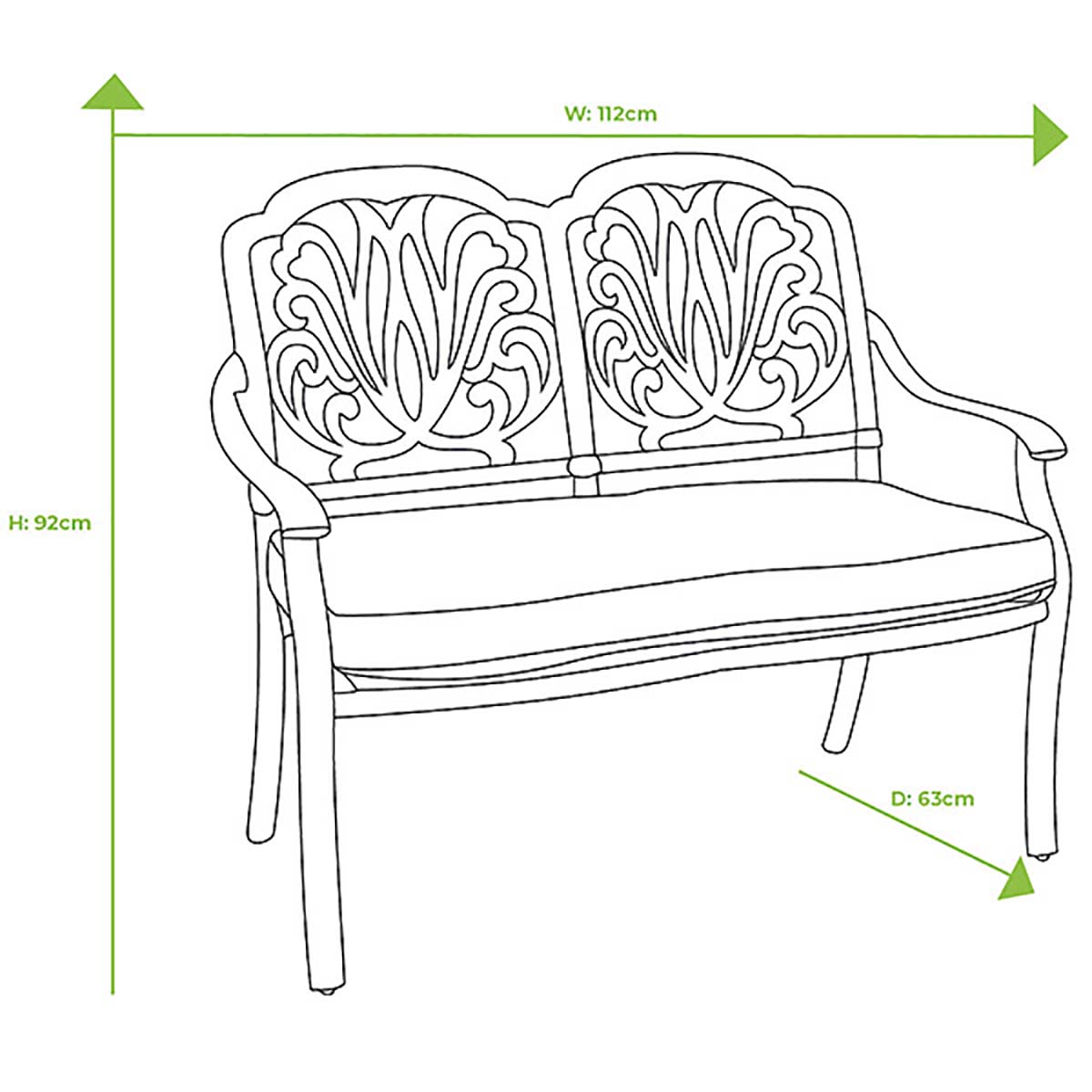 Sofa dimensions image