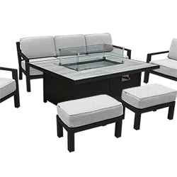 Small Image of Hartman Apollo Lounge Set with Rectangular Fire Pit Table in Carbon/Pewter