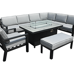 Extra image of Hartman Apollo Rectangular Corner Sofa Set with Fire Pit Table in Carbon/Pewter