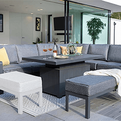 Extra image of Hartman Aurora Rectangular Corner Sofa Set with Gas Fire Pit Table - Matt Xerix/Zenith