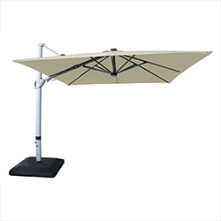 Small Image of Hartman Caribbean Square Cantilever Parasol with Solar Powered Lights - Natural