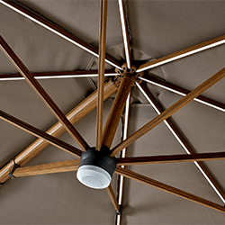 Extra image of Hartman Seychelles Square 3m Cantilever with Folie Pole - Havannah
