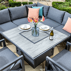 Extra image of Hartman Sorrento Square Corner Sofa Set with Firepit Table in Xerix/Slate