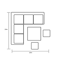 Extra image of Hartman Sorrento Square Corner Sofa Set with Square Coffee Table in Xerix/Slate