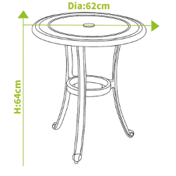 Extra image of Hartman Amalfi 62cm Round Bistro Table in Maize