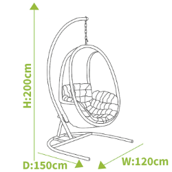 Extra image of Hartman Heritage Hanging Egg Chair with cushion in Beech / Dove