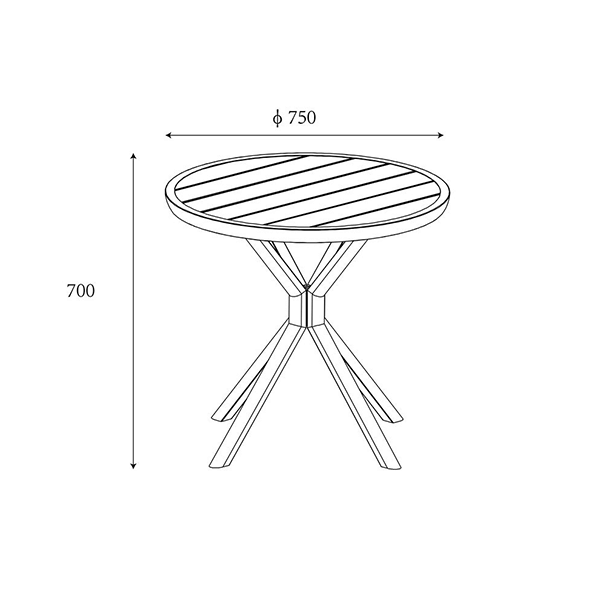 Sahara Bistro Table dimensions image