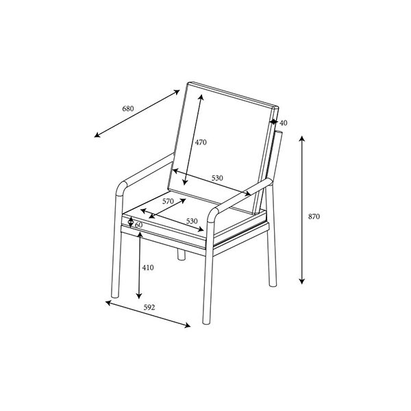 Sahara dining chair dimensions image