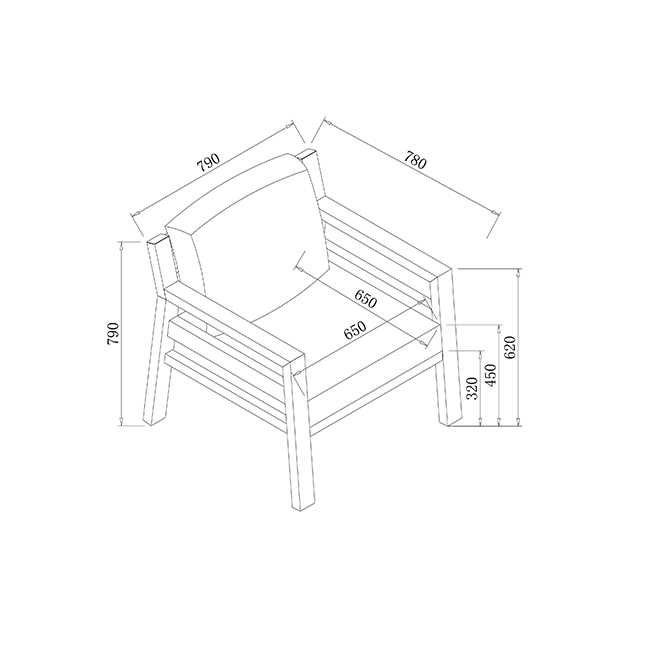 Corner Chair dimensions image