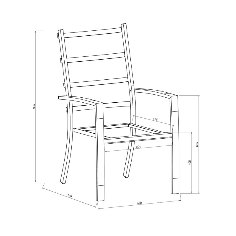 Chair dimensions image