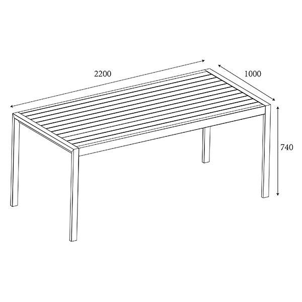 Sonas 8 Seat Set dimensions image