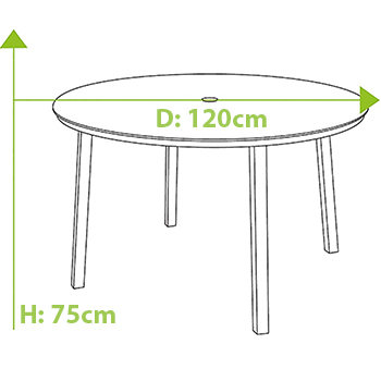 Table dimensions image