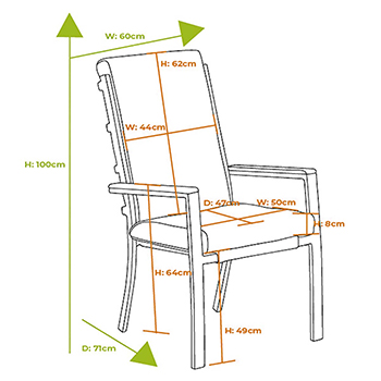 Chair dimensions image