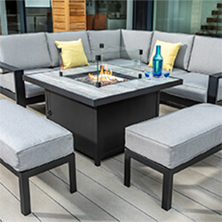 Extra image of Hartman Atlas Square Corner Sofa Set with Fire Pit in Carbon/Pewter