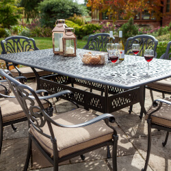 Extra image of Hartman Amalfi 8 Seat Rectangular Set in Bronze / Amber - NO PARASOL