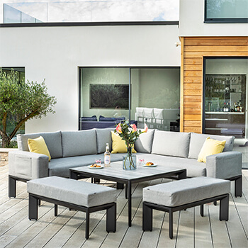 Image of Hartman Aurora Square Corner Sofa Set in Carbon / Pewter