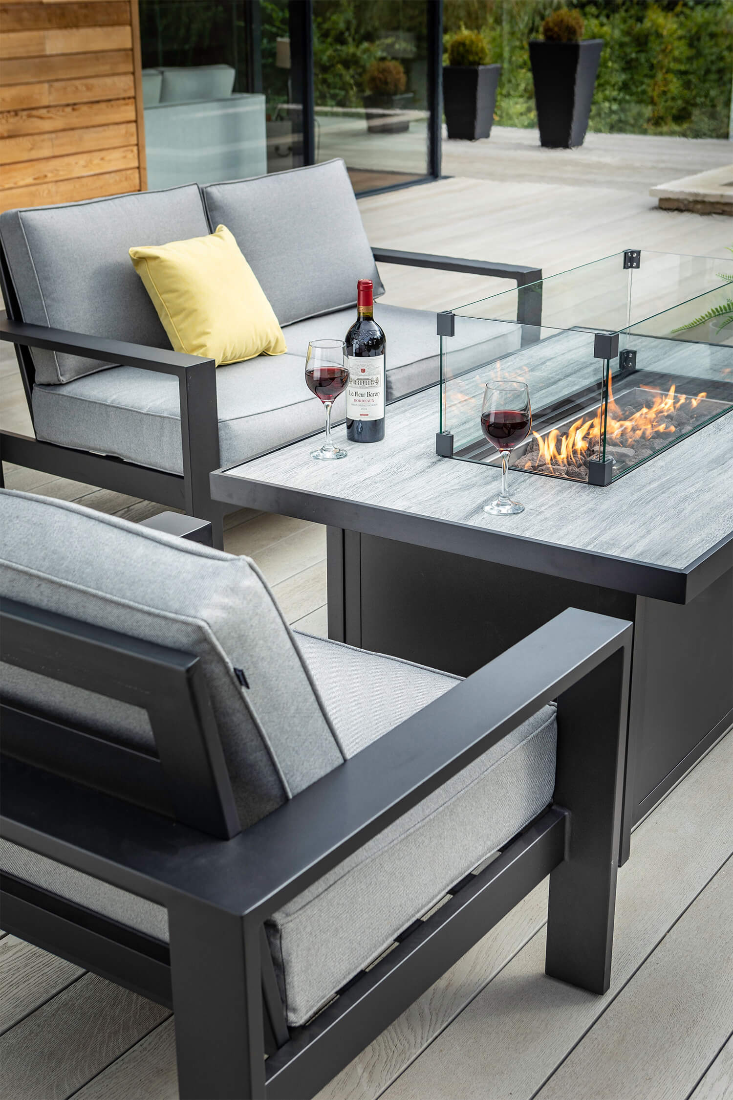 Hartman Atlas 2 Seater Sofa Lounge Set, Outdoor Furniture With Gas Fire Table