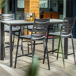 Small Image of Hartman Aurora 4 Seater Bar Set in Carbon / Pewter