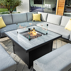 Extra image of Hartman Aurora Square Corner Sofa with Gas Fire Pit, Carbon / Pewter