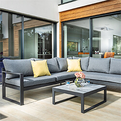 Extra image of EX-DISPLAY / COLLECTION ONLY - Hartman Vienna Square Corner Sofa Lounge Set with Integrated Lounger in Xerix / Slate