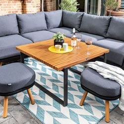 Extra image of Hartman Eden Square Casual Dining Set - Carbon/Noir Rope/Acacia Wood