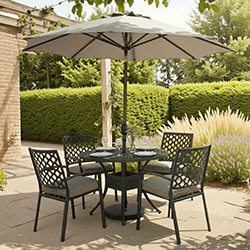 Image of Hartman Avebury 4 Seat Dining Set in Antique Moss / Wheatgrass