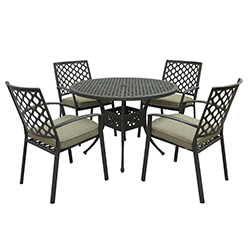 Extra image of Hartman Avebury 4 Seat Dining Set in Antique Moss / Wheatgrass - No Parasol