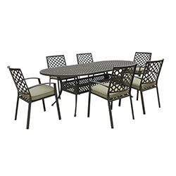Extra image of Hartman Avebury 6 Seat Oval Dining Set in Antique Moss / Wheatgrass - No Parasol