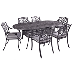 Extra image of Hartman Capri 6 Seat Oval Dining Set in Antique Grey - NO PARASOL