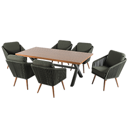 Extra image of Hartman Eden 6 Seat Rectangular Dining Set in Moss / Juniper