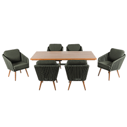 Extra image of Hartman Eden 6 Seat Rectangular Dining Set in Moss / Juniper