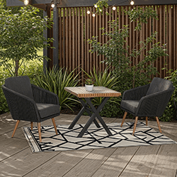 Image of Hartman Eden 2 Seater Bistro Set in Carbon / Noir