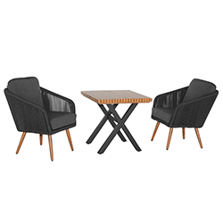 Extra image of Hartman Eden 2 Seater Bistro Set in Carbon / Noir