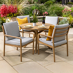 Image of Hartman Sahara 4 Seat round Dining Set - NO PARASOL