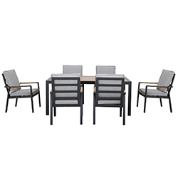 Extra image of Hartman Sonas 6 Seat Rectangular Dining Set in Matt Xerix / Haze