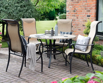 Image of EX-DISPLAY / COLLECTION ONLY -Palermo Round 4 Seater Garden Furniture -with overbury Table Set by Hartman