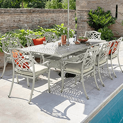 Image of EX DISPLAY / COLLECTION ONLY Hartman Capri 8 Seat Rectangular Dining Set in Maize / Wheatgrass - NO PARASOL