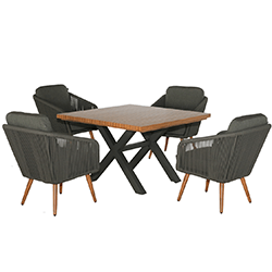 Extra image of Hartman Eden 4 Seat Square Dining Set in Moss / Juniper